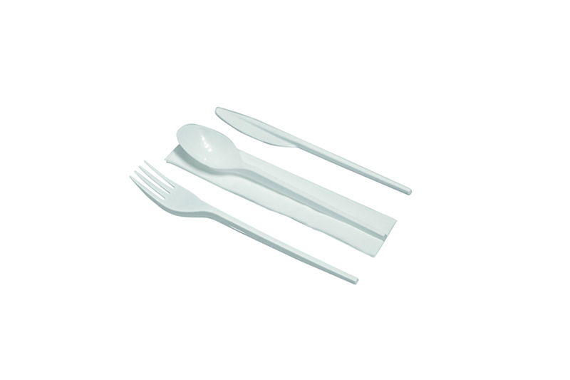 Pack Servilleta 30 1 capa y 2 Cucharas Soperas Plastico Blanco