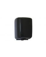 Dispensador de papel secamanos en plástico ABS negro de fácil mantenimiento y seguridad
