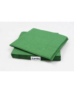 Servilletas de papel verdes para comedor con doblado en cruz
