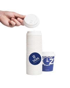Tapa de plástico para vasos de cartón de 200cc para Zambú Higiene